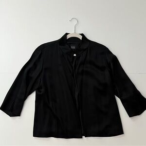 Eileen Fisher Black 100% Satin Jacket - Size Small
